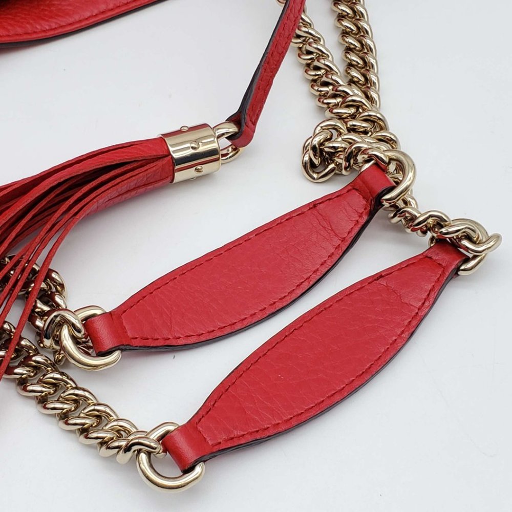 100% Authentic Gucci Soho Medium Red Shoulder Bag - Picture 9 of 16